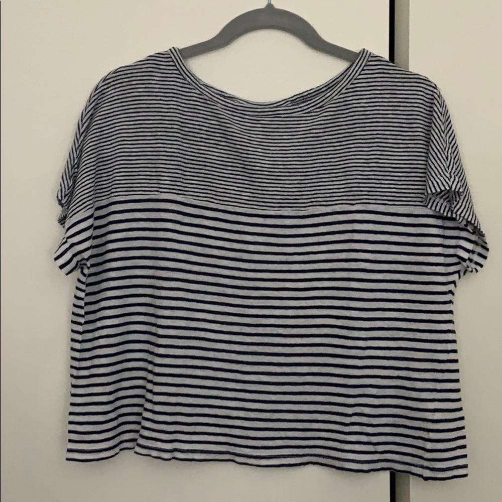 Blue and white linen shirt